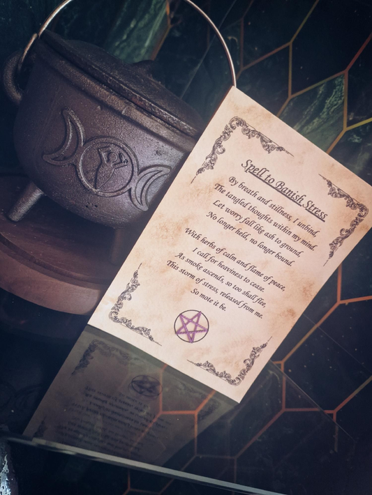 Spell to Banish Stress A6 Spell Card